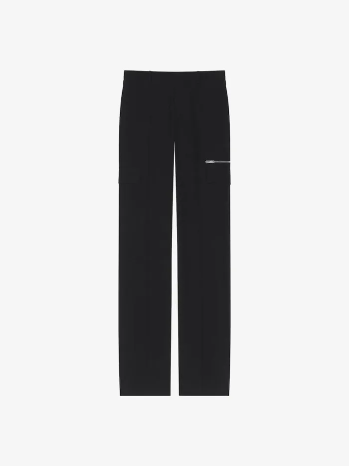 Men Pants and Shorts Givenchy Tailored Pants In Wool With Pocket Details Black