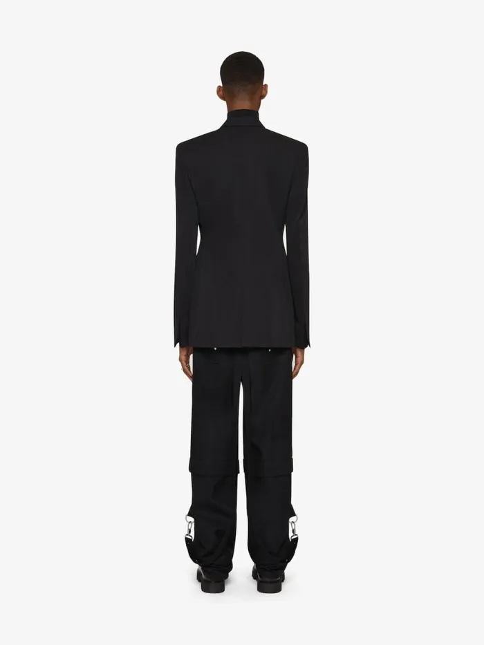 Men Pants and Shorts Givenchy Two In One Detachable Pants In Wool With Suspenders Black