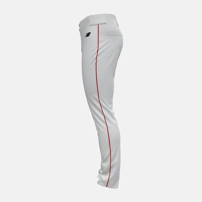 Men Pants New Balance Adversary 2 Baseball Piped Pant Tapered WHITE with RED Men Pants New Balance Adversary 2 Baseball Piped Pant Tapered WHITE with RED