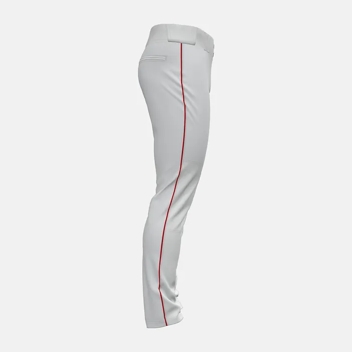 Men Pants New Balance Adversary 2 Baseball Piped Pant Tapered WHITE with RED Men Pants New Balance Adversary 2 Baseball Piped Pant Tapered WHITE with RED
