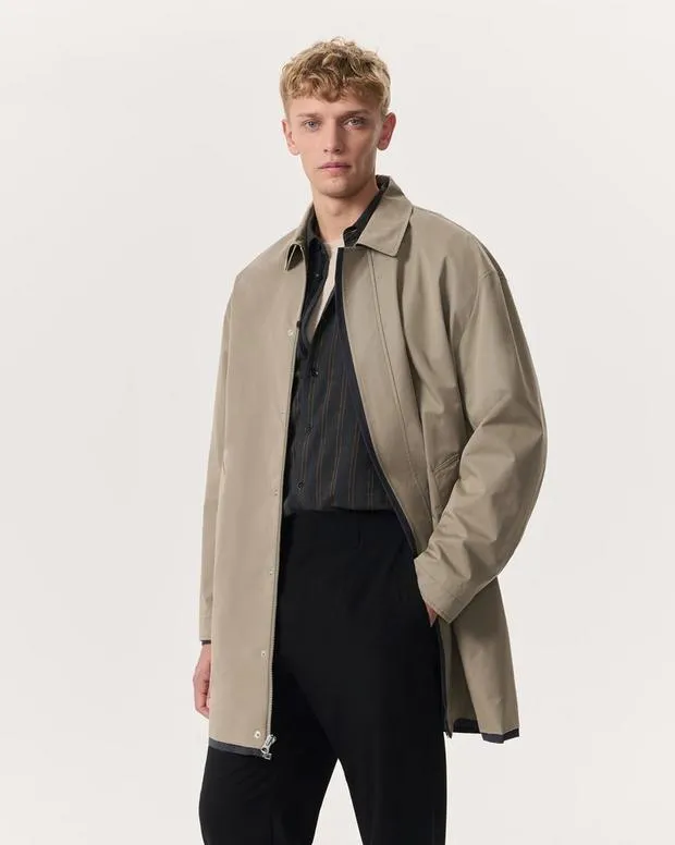 Men rag and bone Thomas CottonBlend Car Coat Elephant Grey Jackets and Coats