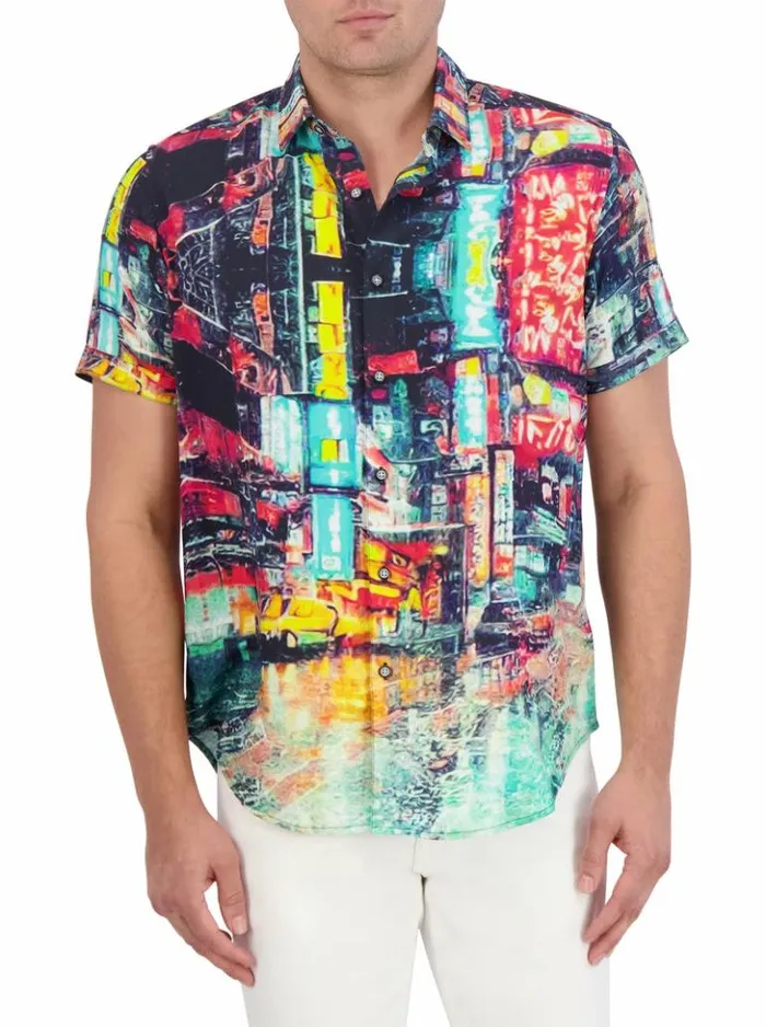 Men Robert Graham Button Down Shirts Boreal Short Sleeve Button Down Shirt Multi