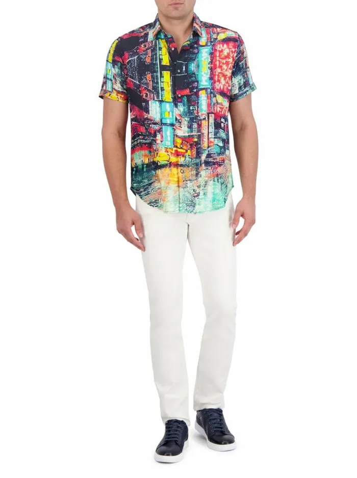 Men Robert Graham Button Down Shirts Boreal Short Sleeve Button Down Shirt Multi
