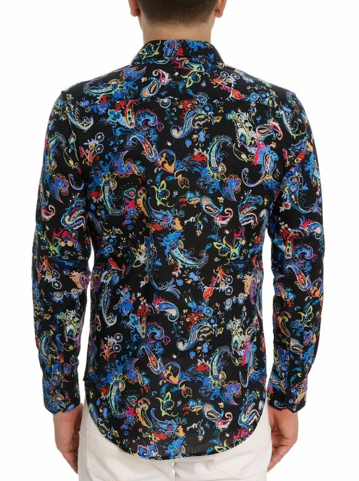 Men Robert Graham Button Down Shirts Electric Reef Long Sleeve Button Down Shirt Multi