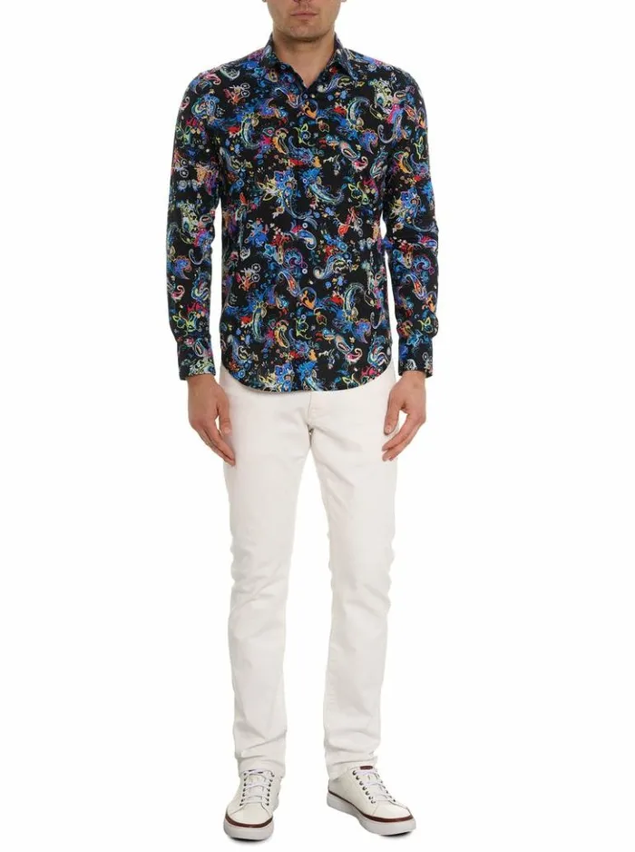 Men Robert Graham Button Down Shirts Electric Reef Long Sleeve Button Down Shirt Multi