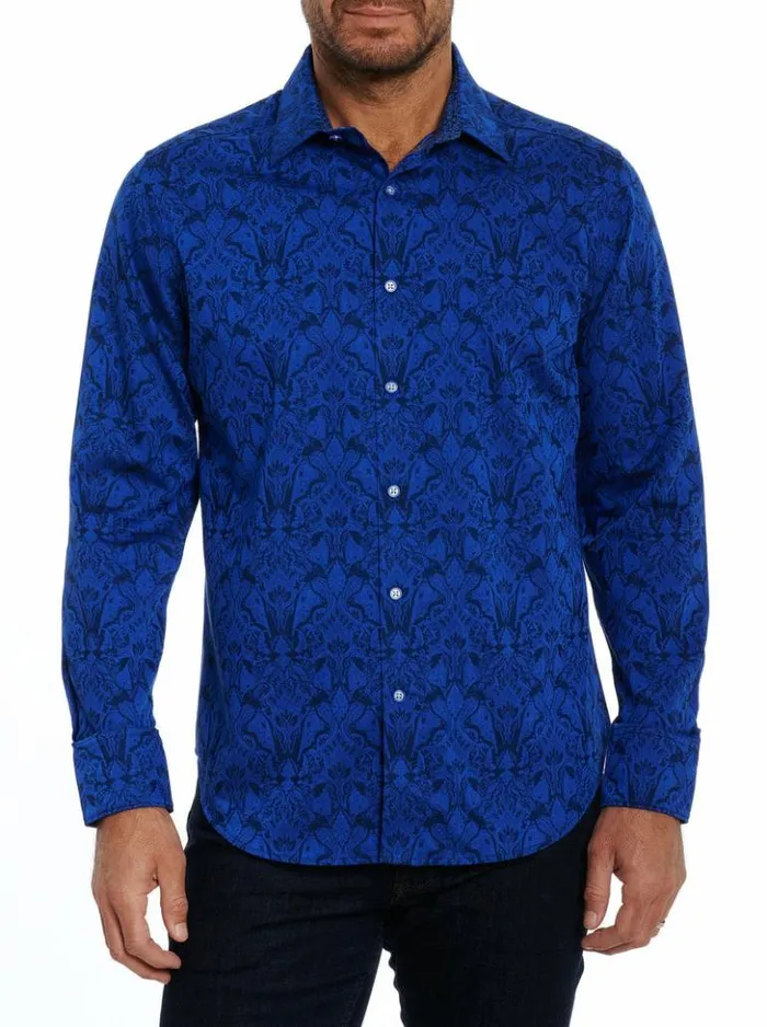Men Robert Graham Button Down Shirts Highland Long Sleeve Button Down Shirt Classic