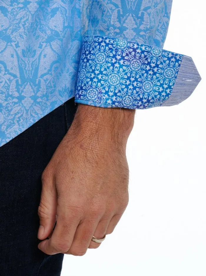 Men Robert Graham Button Down Shirts Highland Long Sleeve Button Down Shirt Classic
