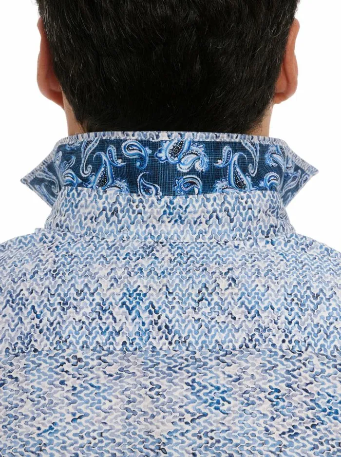 Men Robert Graham Button Down Shirts Kaimana Long Sleeve Button Down Shirt Blue