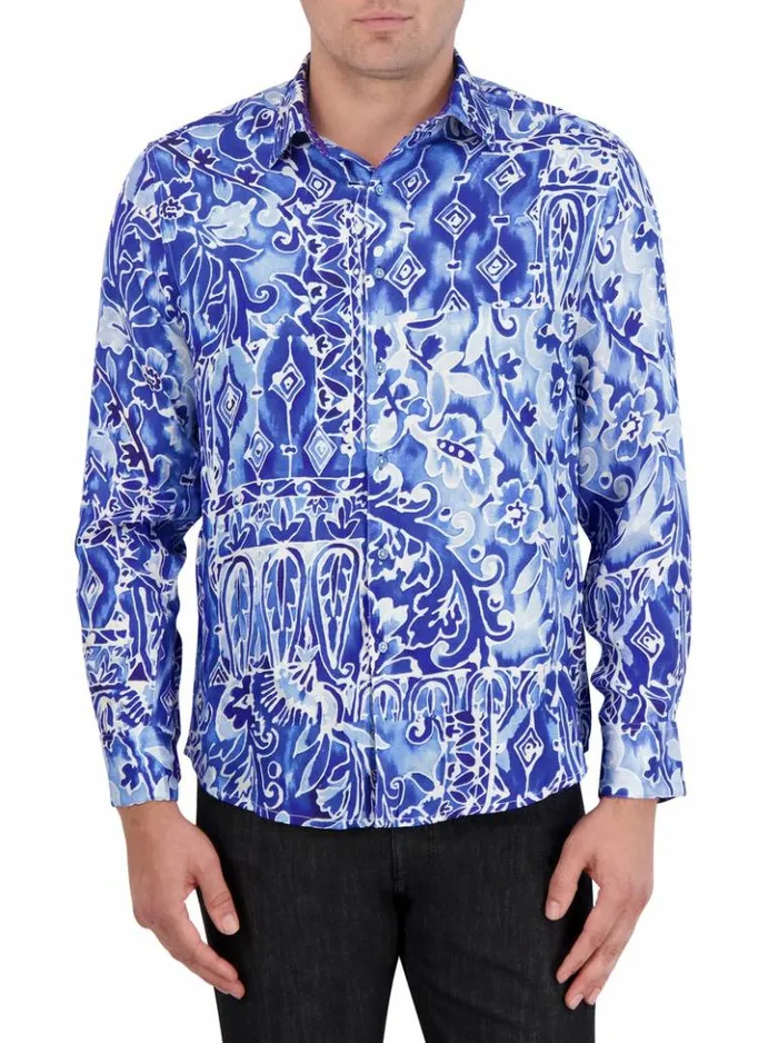 Men Robert Graham Button Down Shirts Limited Edition Jaipore Long Sleeve Button Down Shirt Blue Men Robert Graham Button Down Shirts Limited Edition Jaipore Long Sleeve Button Down Shirt Blue
