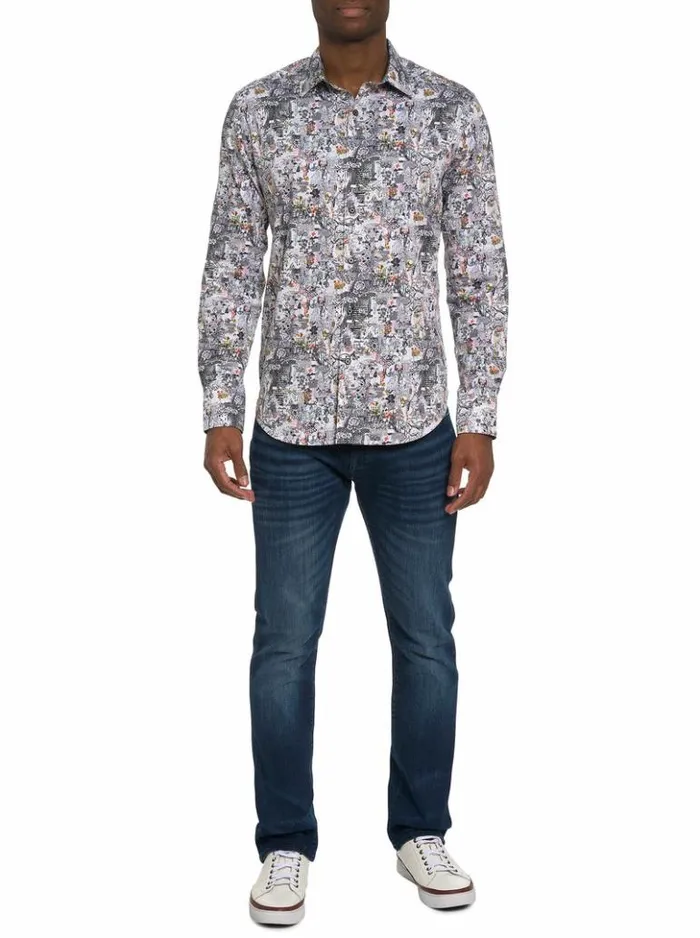 Men Robert Graham Button Down Shirts Medieval Times Long Sleeve Button Down Shirt Multi