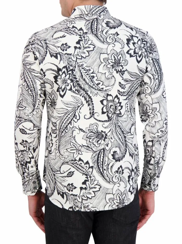 Men Robert Graham Button Down Shirts Nadeera Long Sleeve Button Down Shirt White