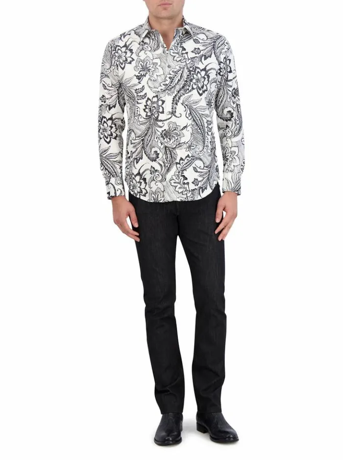 Men Robert Graham Button Down Shirts Nadeera Long Sleeve Button Down Shirt White
