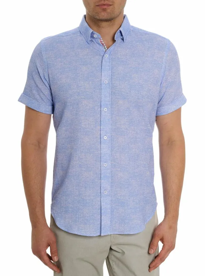 Men Robert Graham Button Down Shirts Reid Short Sleeve Button Down Shirt White