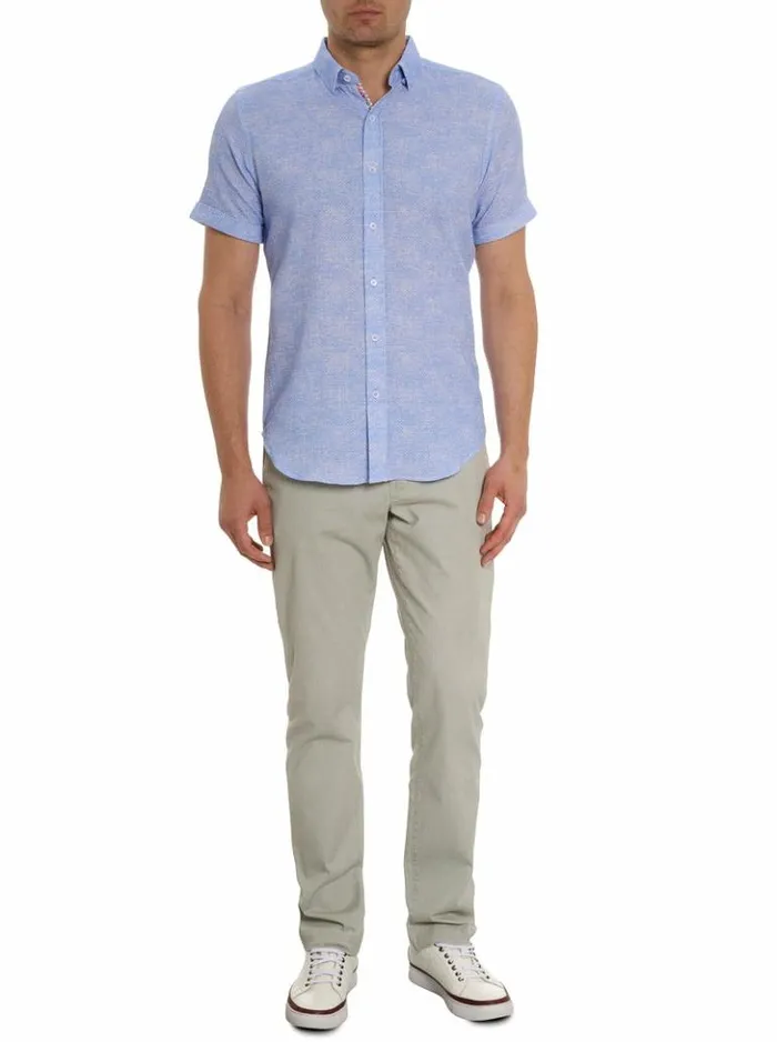 Men Robert Graham Button Down Shirts Reid Short Sleeve Button Down Shirt White