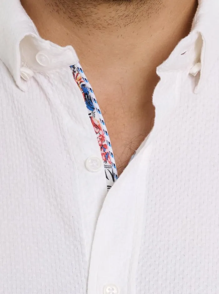Men Robert Graham Button Down Shirts Reid Short Sleeve Button Down Shirt White