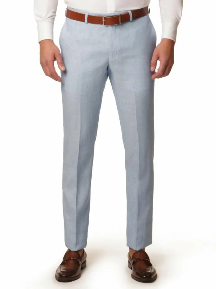 Men Robert Graham Jeans and Pants Linen Dress Pant Lightblue