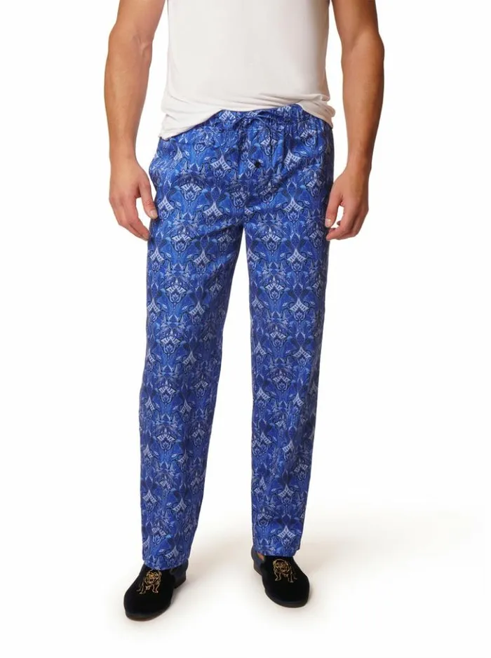 Men Robert Graham Pajamas and Underwear Blue Paisley Sateen Pj Pant Navy