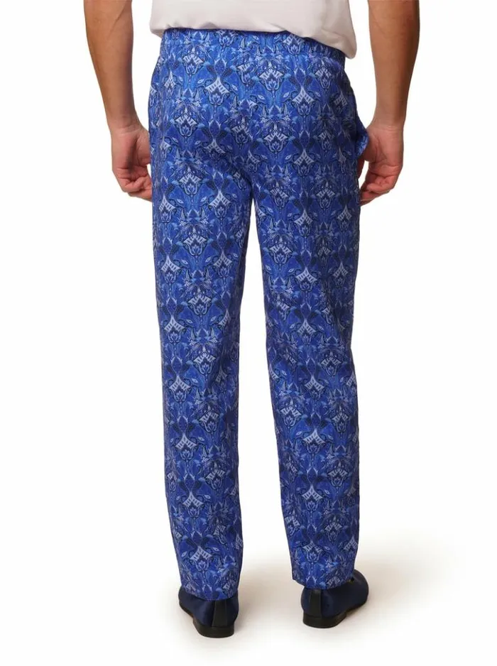Men Robert Graham Pajamas and Underwear Blue Paisley Sateen Pj Pant Navy