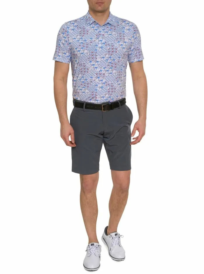 Men Robert Graham Polos and TShirts Basel Performance Polo White