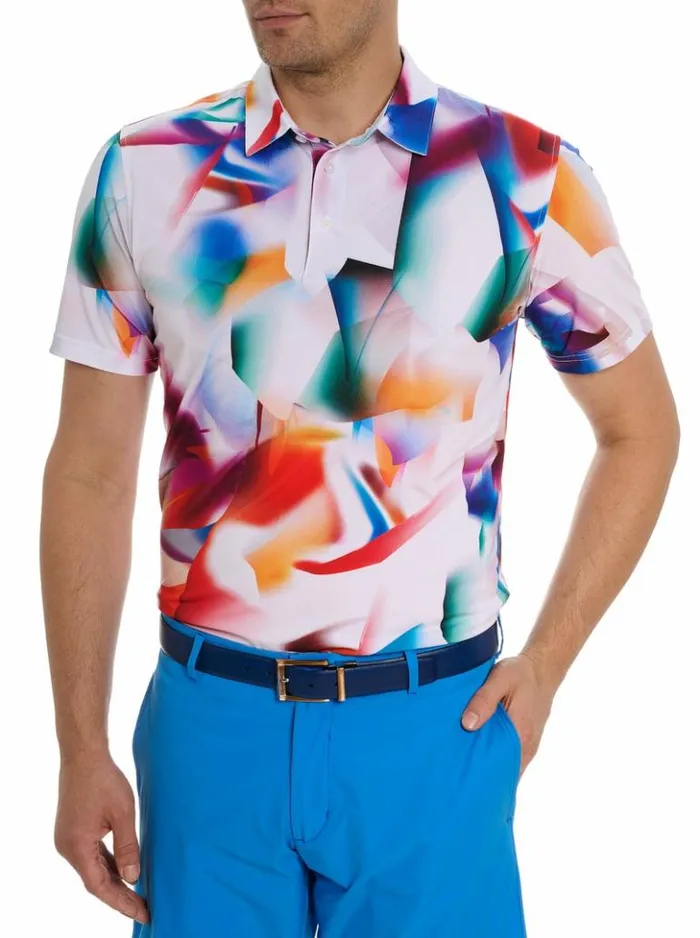 Men Robert Graham Polos and TShirts Hiatus Polo White
