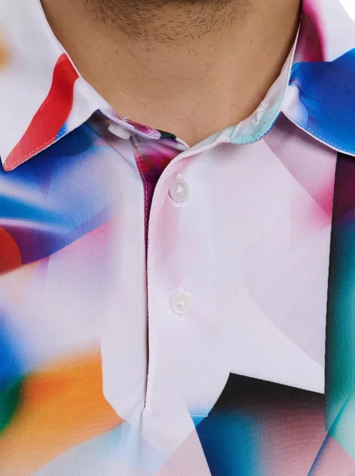 Men Robert Graham Polos and TShirts Hiatus Polo White