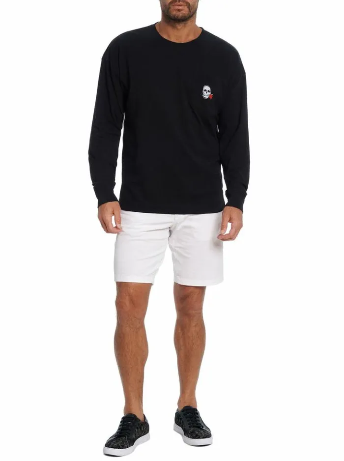 Men Robert Graham Polos and TShirts Miami Long Sleeve TShirt Black