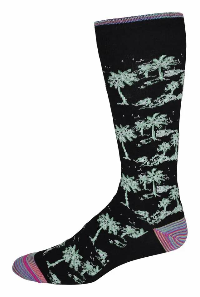 Men Robert Graham Socks Island Time Sock Black