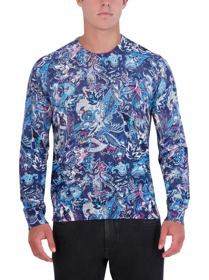 Men Robert Graham Sweaters and Knits Meier Sweater Blue