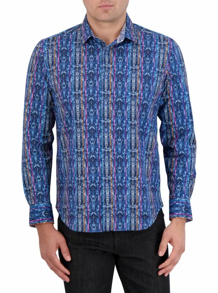 Men Robert Graham Sweaters and Knits Oasis Motion Long Sleeve Knit Shirt Multi