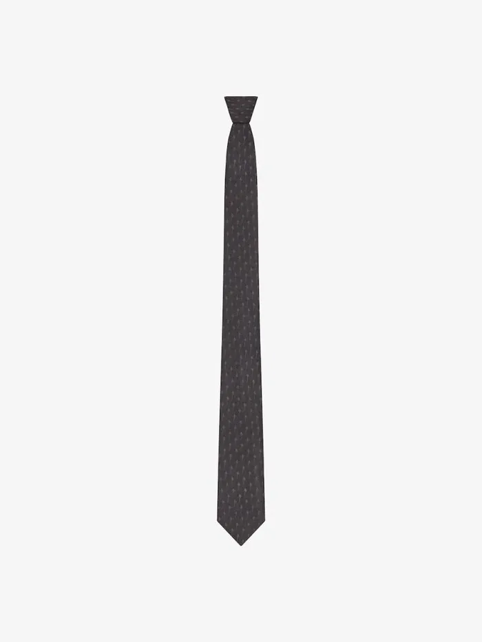 Men Scarves and Ties Givenchy Tie In Printed Silk Black