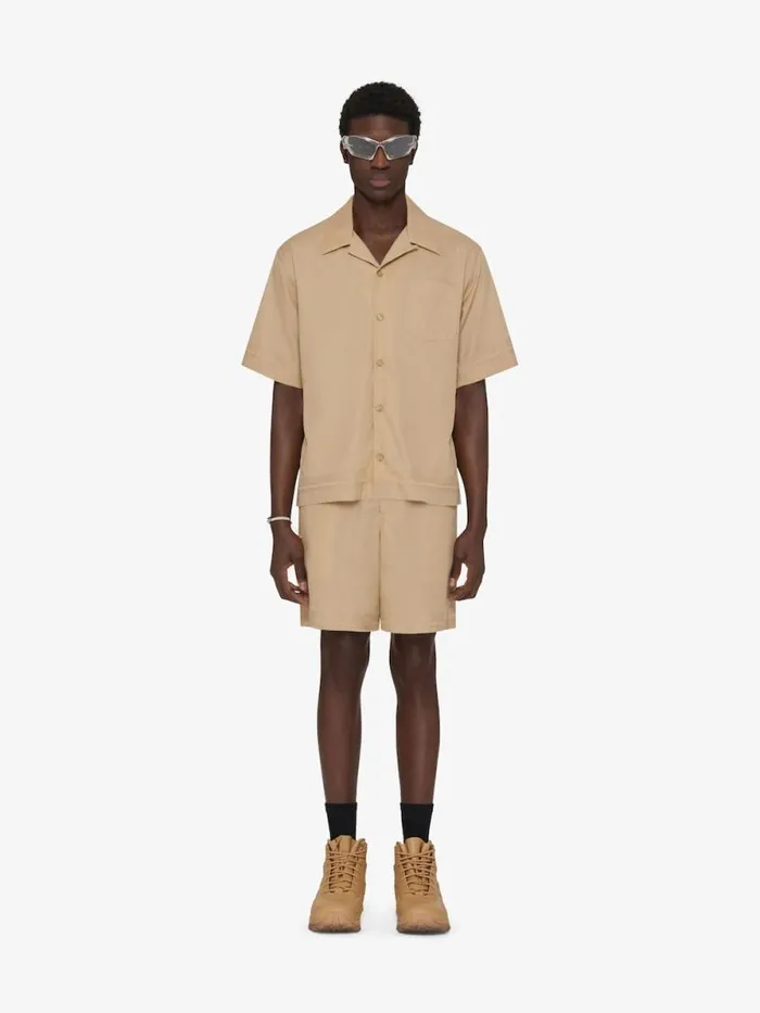 Men Shirts Givenchy Boxy Fit Shirt In 4G Cotton Beige