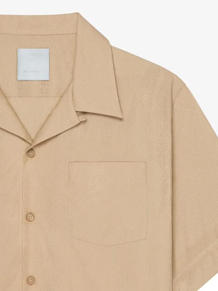 Men Shirts Givenchy Boxy Fit Shirt In 4G Cotton Beige