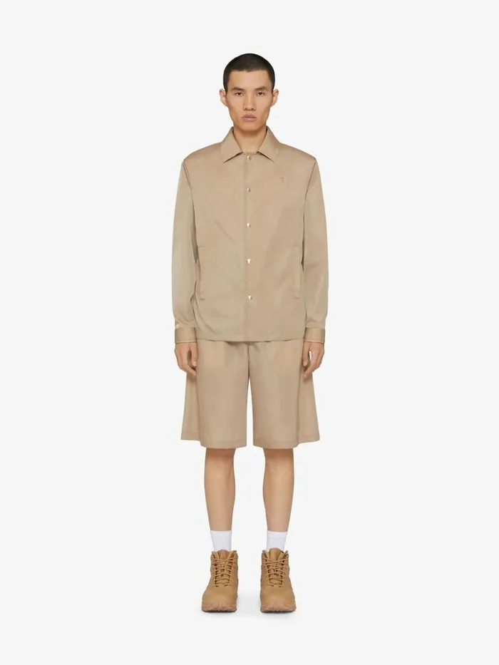 Men Shirts Givenchy Overshirt With 4G Detail Beige