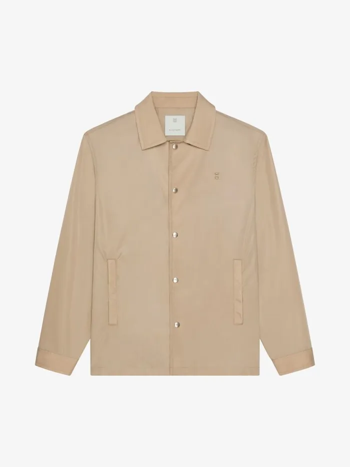 Men Shirts Givenchy Overshirt With 4G Detail Beige