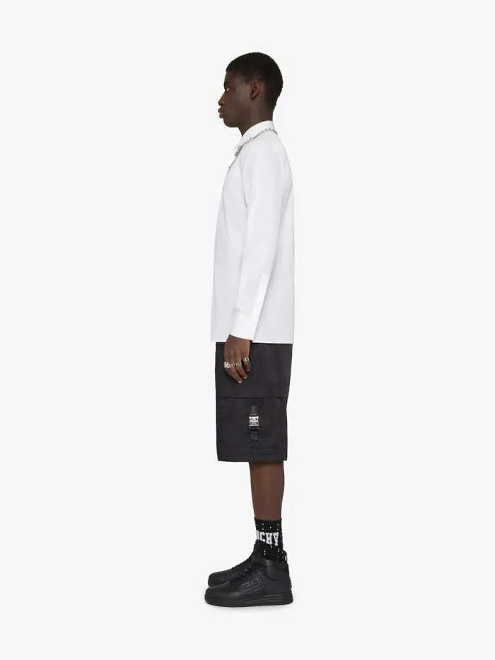 Men Shirts Givenchy Shirt In 4G Embroidered Poplin White