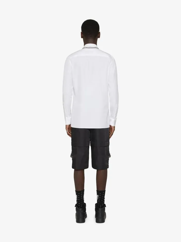 Men Shirts Givenchy Shirt In 4G Embroidered Poplin White