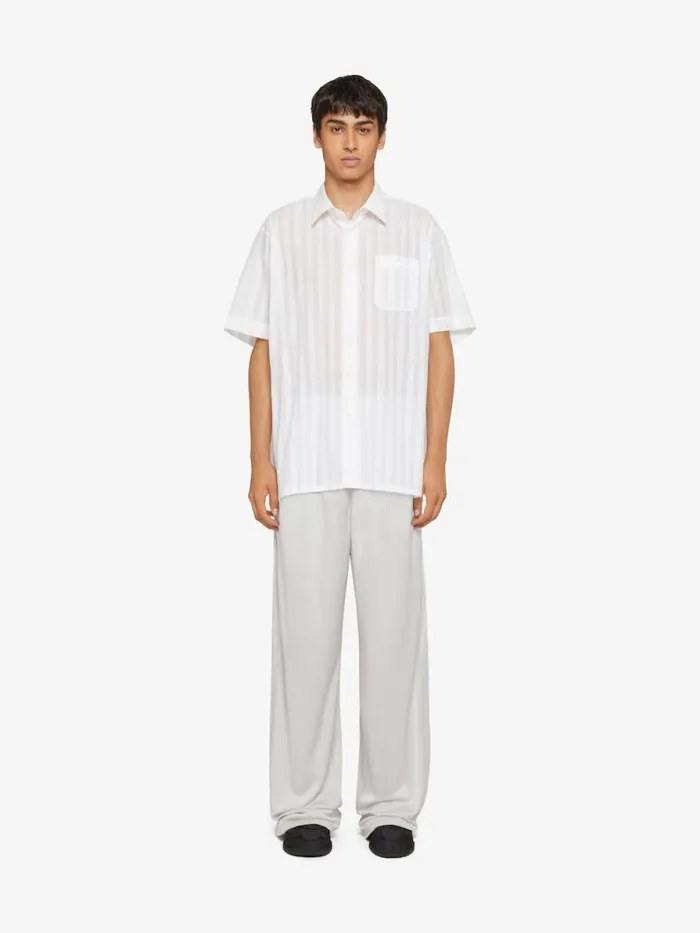Men Shirts Givenchy Shirt In Cotton Voile With Stripes White