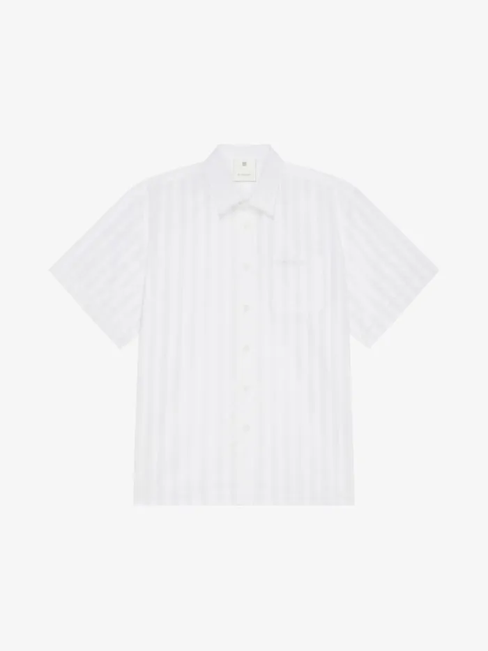 Men Shirts Givenchy Shirt In Cotton Voile With Stripes White