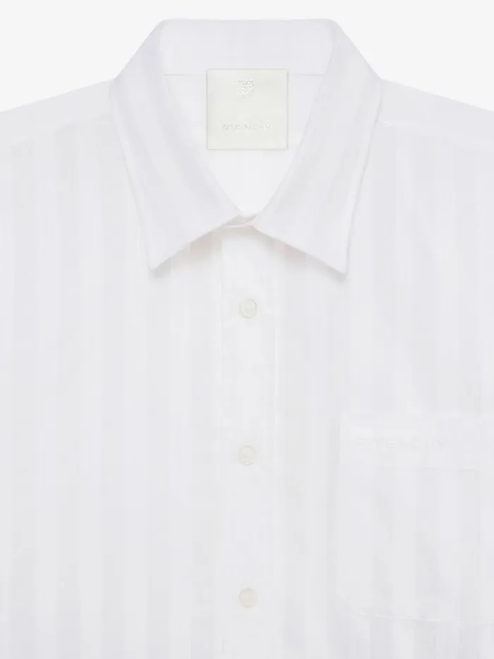 Men Shirts Givenchy Shirt In Cotton Voile With Stripes White