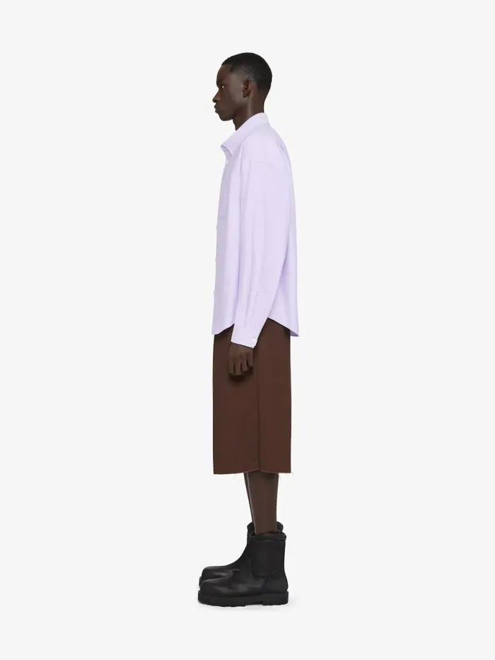 Men Shirts Givenchy Shirt In Cotton With Pocket Lilac