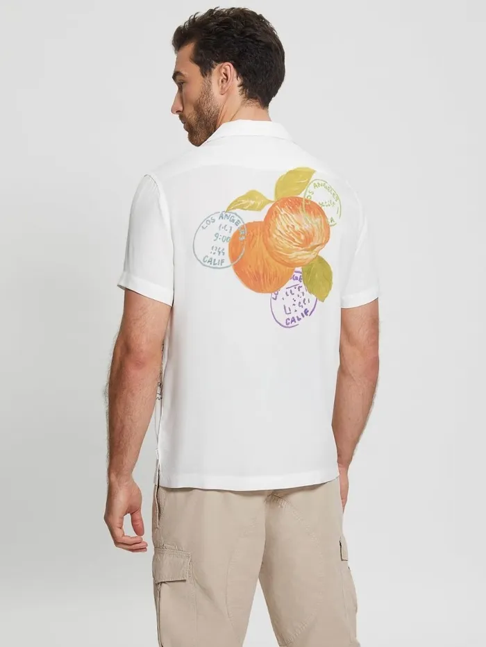 Men Shirts GUESS Eco Postage Stamp Camp Shirt Post Stamp Men Shirts GUESS Eco Postage Stamp Camp Shirt Post Stamp