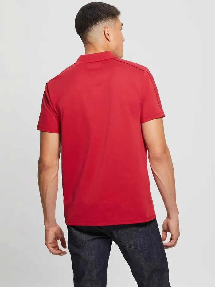 Men Shirts GUESS Paul Pique Tape Polo Shirt Chili Red Men Shirts GUESS Paul Pique Tape Polo Shirt Chili Red