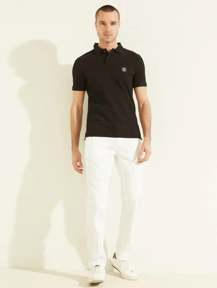 Men Shirts GUESS Washed Polo Black