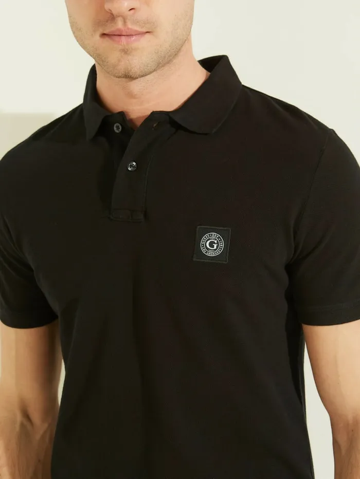Men Shirts GUESS Washed Polo Black