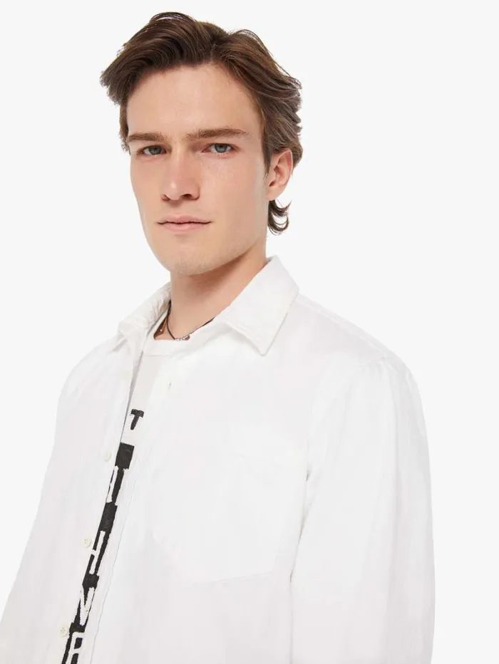 Men Shirts Mother Denim Back At The Office White Noise Men Shirts Mother Denim Back At The Office White Noise