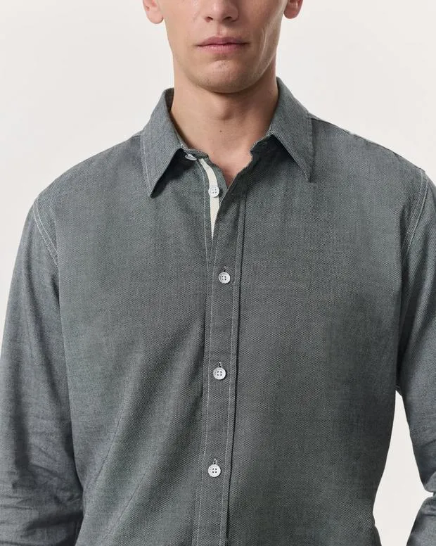 Men Shirts rag and bone Tomlin StretchCotton Dobby Shirt ArmyDark GreyHeron BluePearl GreyWhite