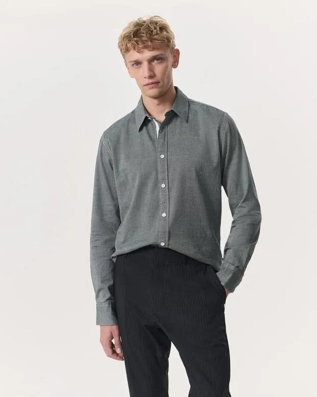 Men Shirts rag and bone Tomlin StretchCotton Dobby Shirt ArmyDark GreyHeron BluePearl GreyWhite