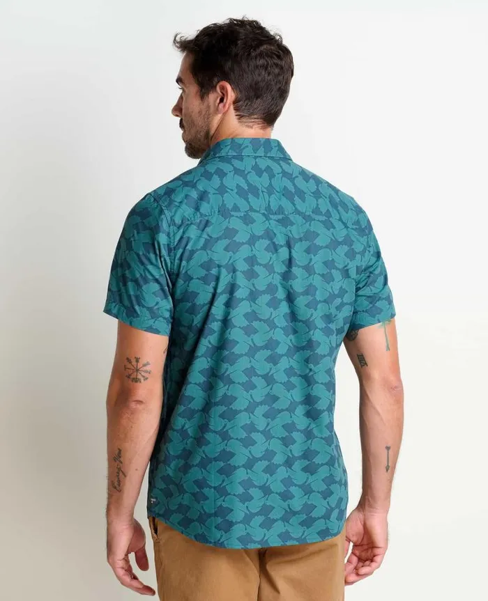 Men Shirts Toad and Co Fletch Short Sleeve Shirt Midnight Bird Print