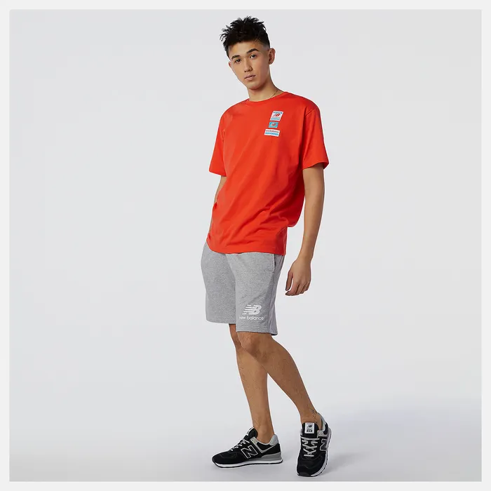 Men Shorts New Balance NB Essentials Stacked Logo Short ATHLETIC GREY