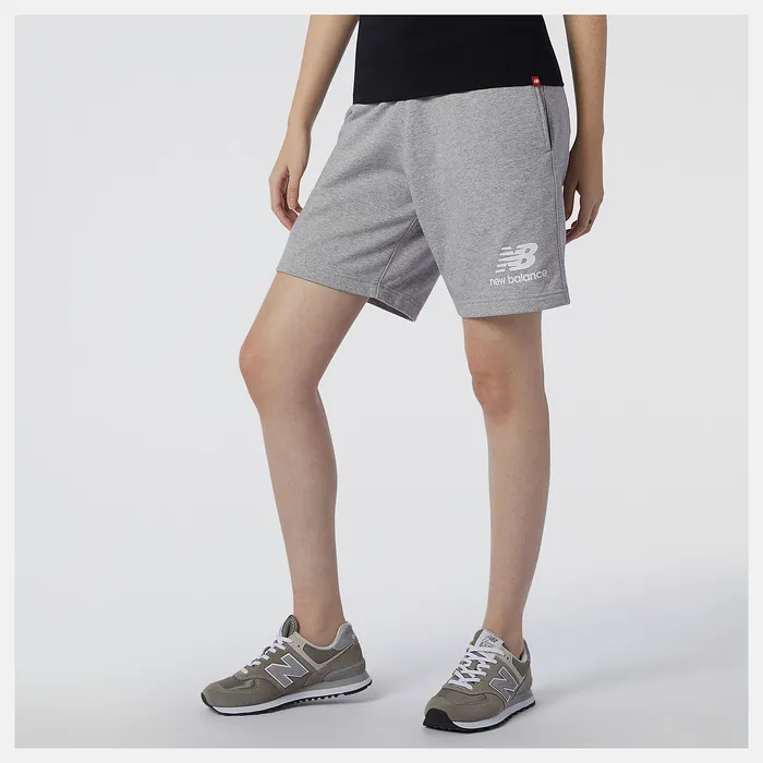 Men Shorts New Balance NB Essentials Stacked Logo Short ATHLETIC GREY Men Shorts New Balance NB Essentials Stacked Logo Short ATHLETIC GREY